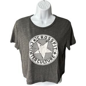 Bella + Canvas CrossFit Counter Culture Flowy Crop Tee Gray Graphic Star M